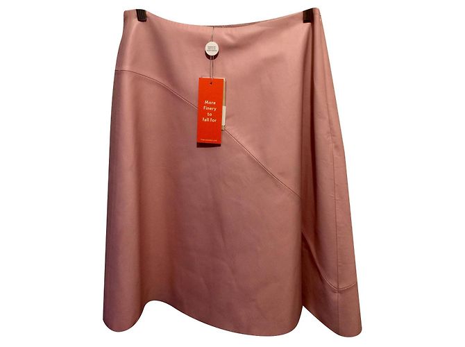 Autre Marque Falda de cuero Feroe rosa pálido de Finery