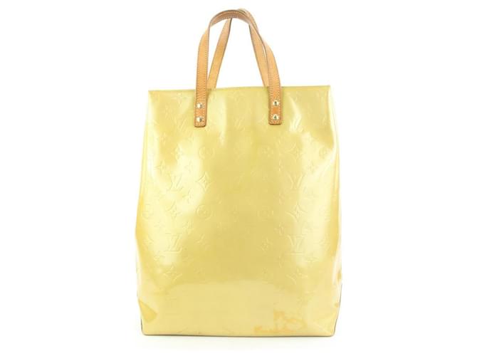 Louis Vuitton Yellow Vernis Reade MM Tote Bag 2LV89 Leather  ref.348764