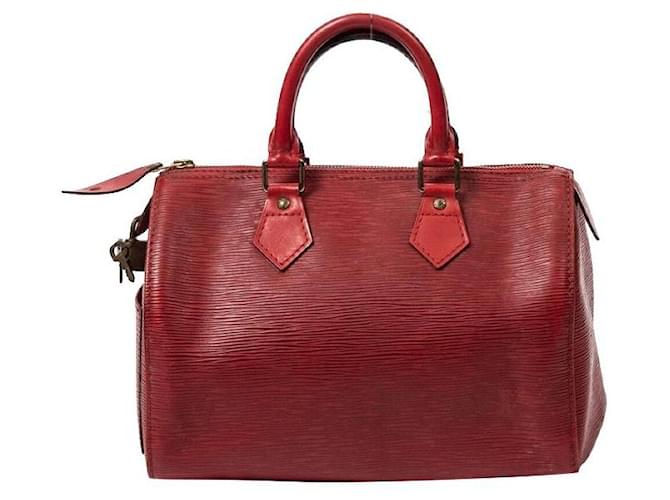 Louis Vuitton Speedy 25 Vintage Red Leather  ref.348794