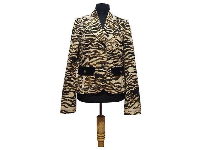Blazer Laurèl con Estampado Animal Algodón Multicolor