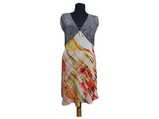 Abito Marc Cain Multicolore con Stampa Leopardata in Seta