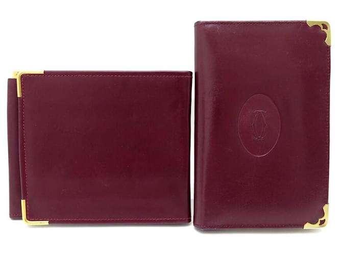 LOT HOLDER NOTES MUST DE CARTIER + WALLET DUNHILL LEATHER BORDEAUX