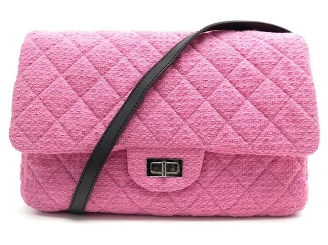Timeless NEW CHANEL BESACE CLASSIC HANDBAG 2.55 GM IN PINK TWEED A47692 HAND BAG  ref.348910