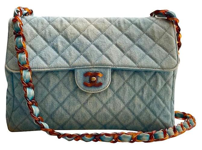 Chanel Handbags Blue Denim  ref.348937