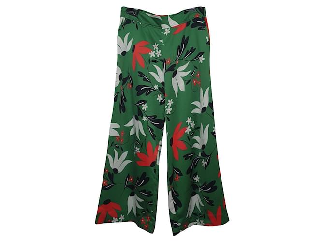 Twin Set Pantalones, polainas Multicolor Verde Algodón Viscosa Elastano  ref.348941