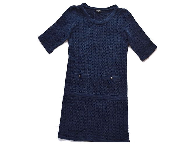 Chanel Vestido Paris Dubai Azul marino Azul oscuro