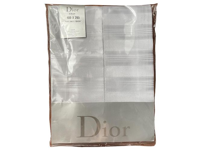Drap en damas de coton égyptien Dior gris perle
