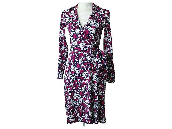 Diane Von Furstenberg Vestido cruzado de mezcla de seda DvF New Jeanne
