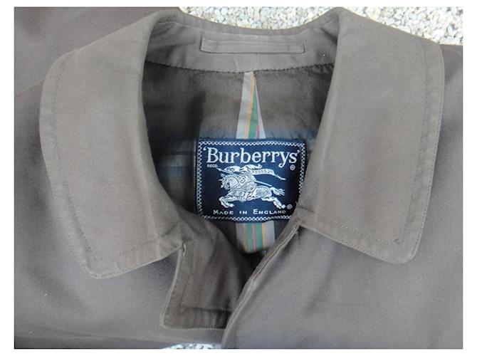 Burberry vintage sixties men's raincoat size M Dark brown Cotton Polyester  ref.349345