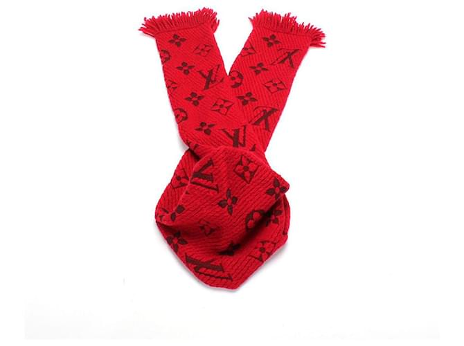 Louis Vuitton Vuitton Ehalp Logocomania Muffler 413287 In red Cashmere Wool  ref.349757