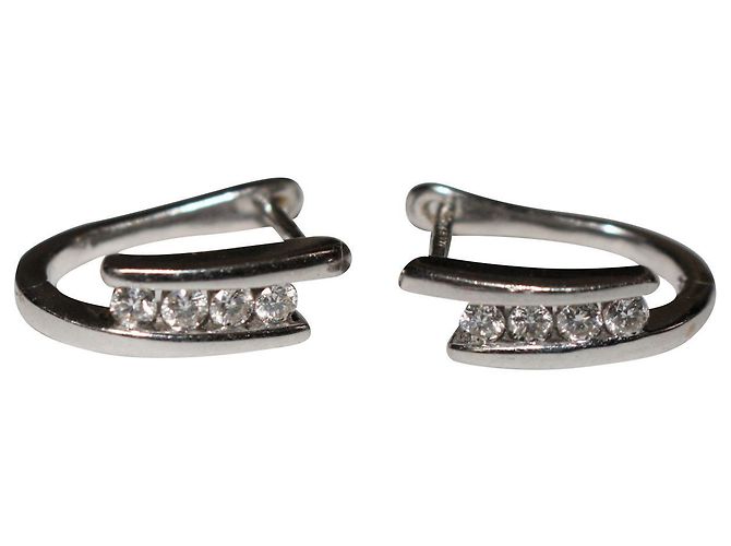 Autre Marque Orecchini in oro bianco e diamanti 18k Argento