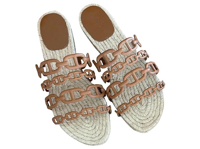 Oran Hermès Espadrille Brown Beige Light brown Caramel Dark brown