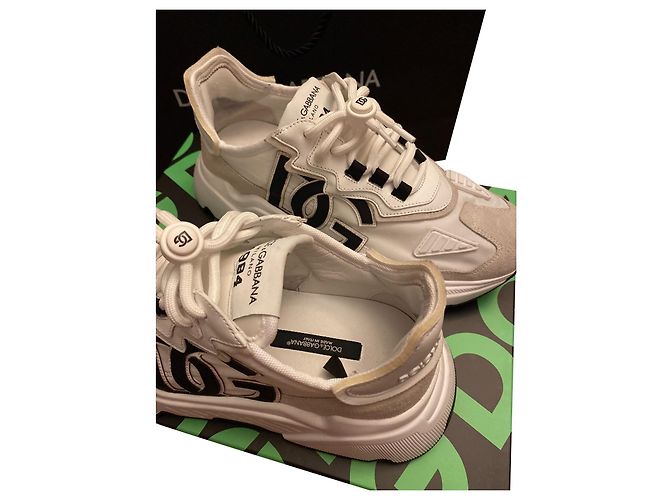 Dolce & Gabbana Daymaster Sneaker Weiß Nylon Schwarz Creme