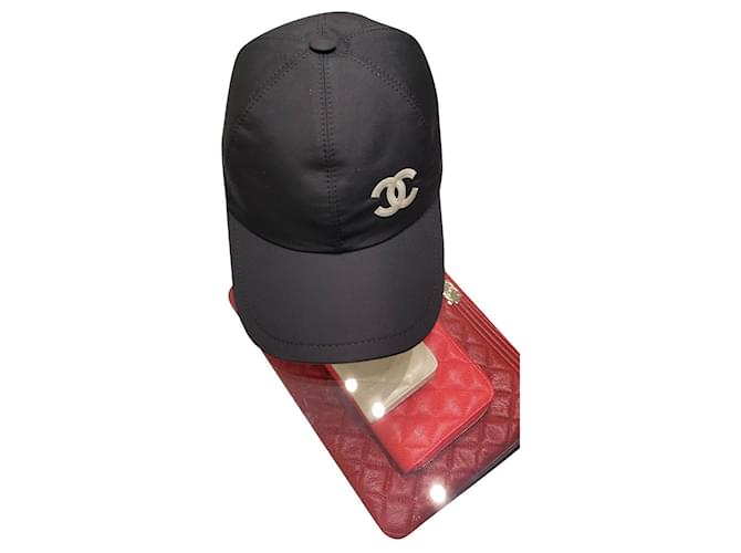 Sombrero de Chanel Negro Algodón Nylon  ref.350202