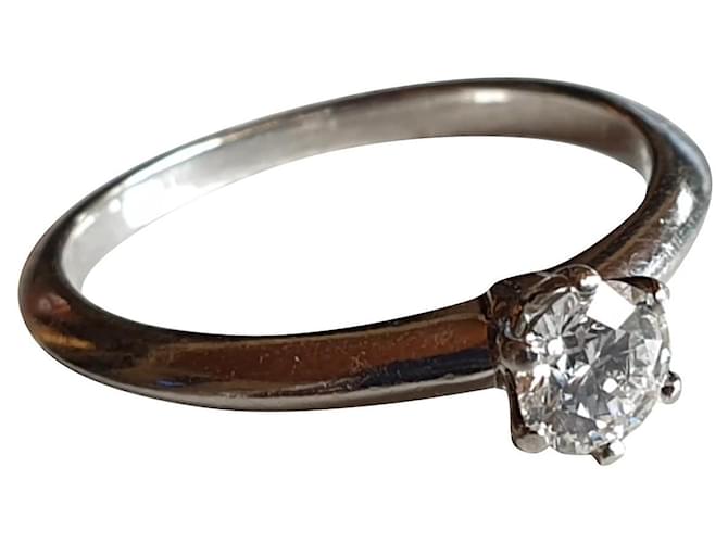 Tiffany & Co ANELLO IN PLATINO E DIAMANTI 0,34 Argento Diamante  ref.350624
