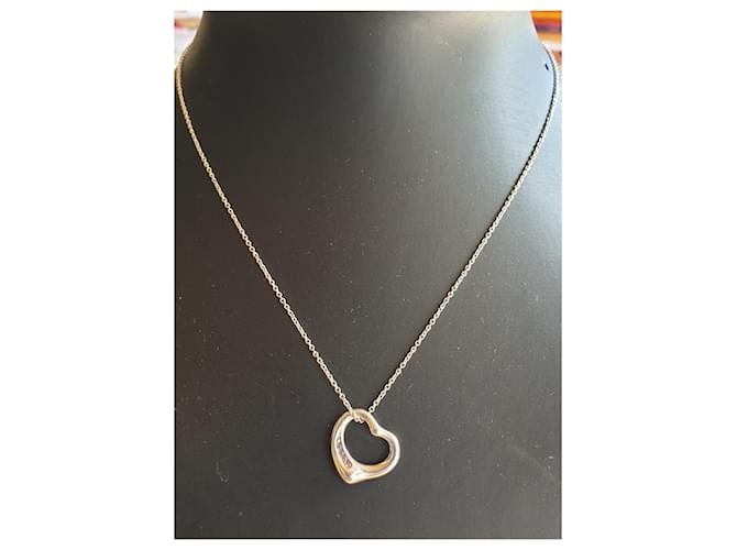 Tiffany & Co Open Heart argento e zaffiro rosa  ref.350657