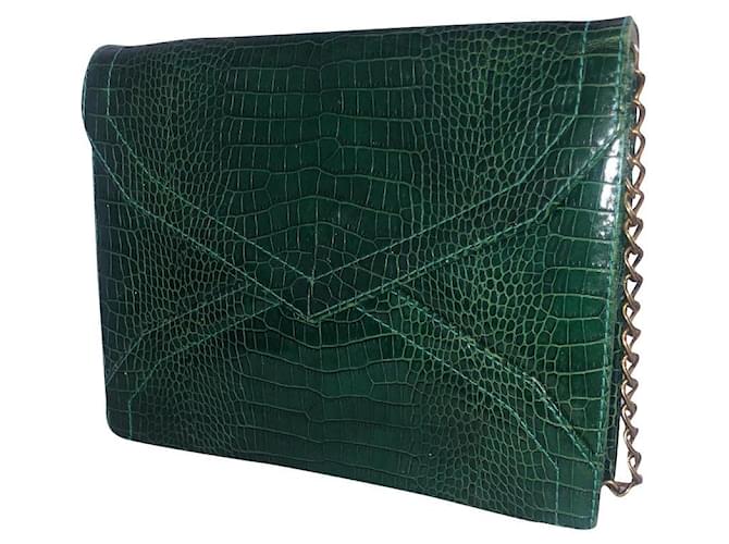 Jamie Yves Saint Laurent Clutch bags Dark green Leather  ref.350692