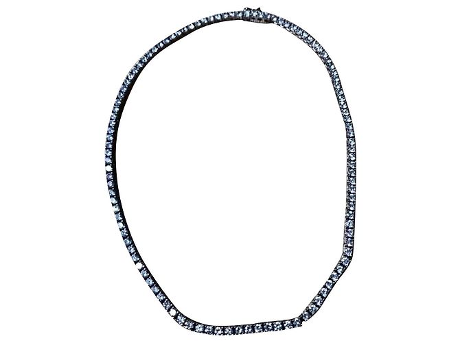 Collar Burma River en plata con diamantes de burmalita