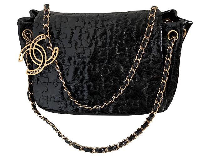 Chanel Bolsa con solapa Puzzle Negro