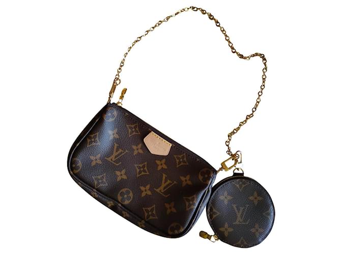 Louis+Vuitton+Multi+Pochette+Accessoires+Shoulder+Bag+Brown+Canvas