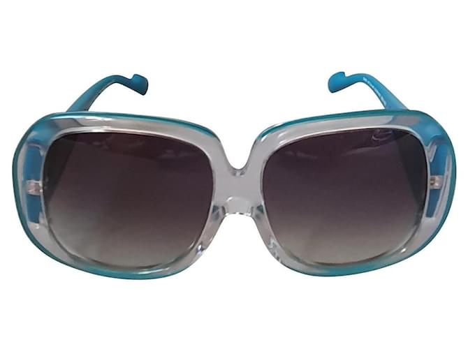 Courreges Des lunettes de soleil Plastique Bleu Turquoise  ref.350858