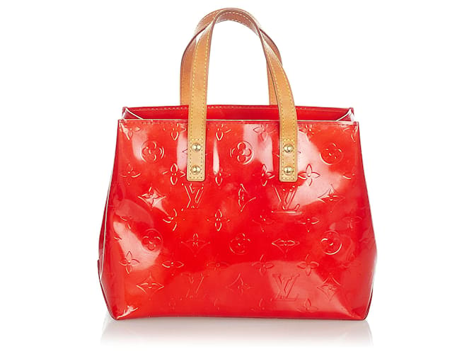 Louis Vuitton Vernis Vermelho Reade PM Marrom Castanho claro Couro Couro envernizado  ref.350986