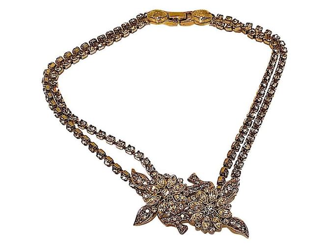 Gianni Versace Gargantilla de Medusa con cadena de diamantes de imitación con forro vintage Hardware de plata Plateado  ref.351162
