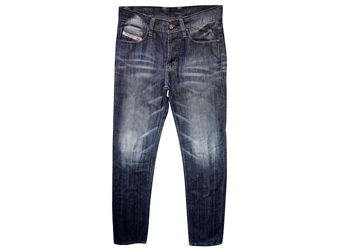 Diesel Only The Brave Distressed look Blue Denim Straight Jeans