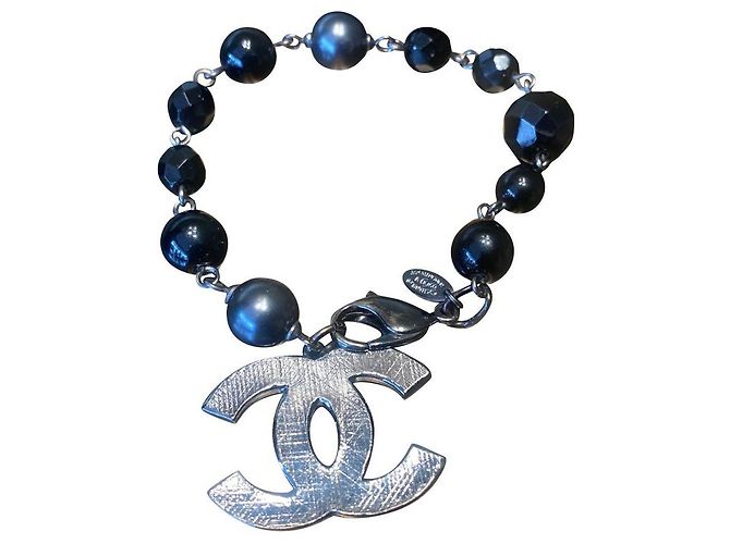 Chanel Pulseiras Preto Hardware prateado