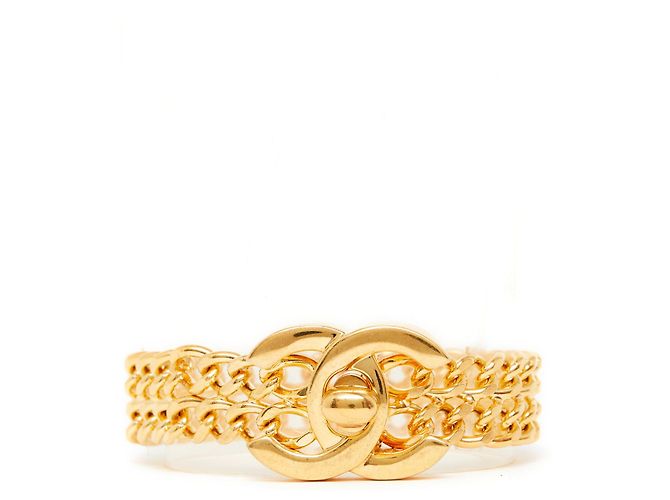 Chanel GOLDEN TURNLOCK CC gefütterte KETTE Metall