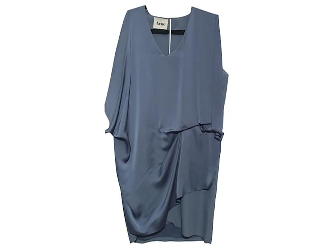 Acne Dresses Blue Polyester Viscose Rayon  ref.351716