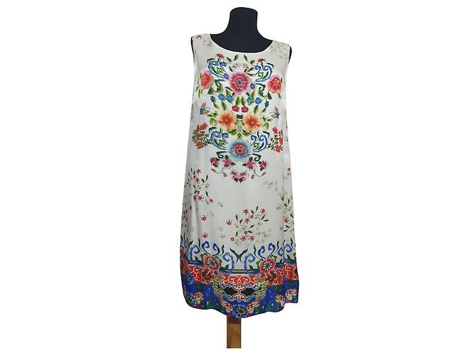 Autre Marque Abito in seta Ana Alcazar bianco e floreale Multicolore
