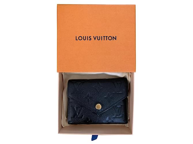 Louis Vuitton Victorine Wallet Schwarz Leder  ref.351721