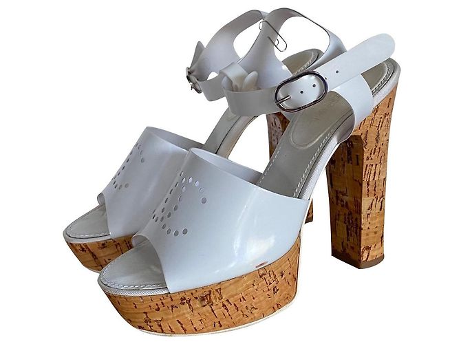 Chanel sandali Bianco Plastica
