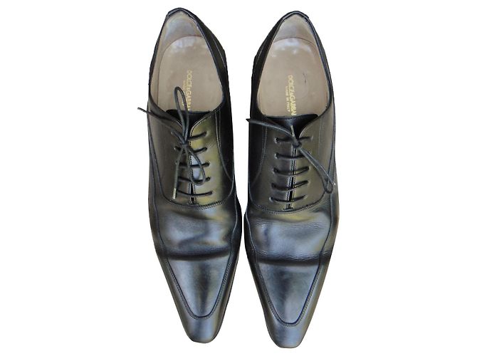 Scarpe Oxford Brogue Dolce & Gabbana in Pelle Nera Nero