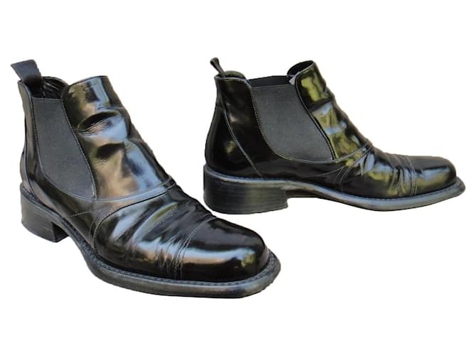 Prada boots size 36 Black Patent leather  ref.351979