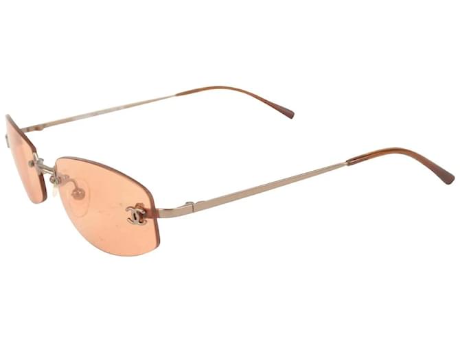 Chanel Pink Lens CC Logo Frameless Sunglasses 2C817 Cloth ref
