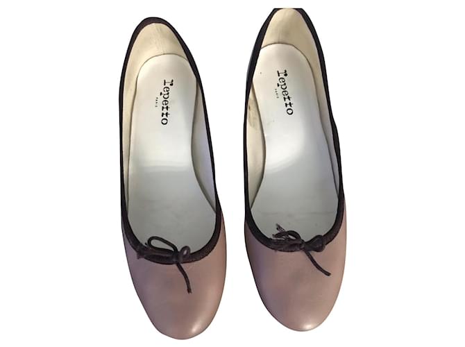 Repetto Ballerines Cuir Taupe  ref.351995