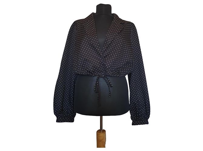 Autre Marque Giacca Blazer Mossman Nera a Pois Nero