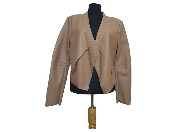 Bcbg Max Azria Kunstlederjacke beige