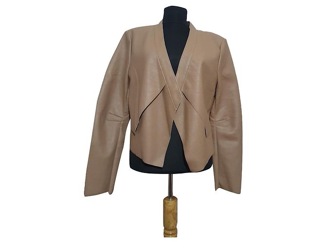 Bcbg Max Azria imitation leather jacket beige