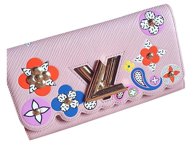 Louis Vuitton Epi Twist Blooming Flowers Vallet Pink Leather Cloth