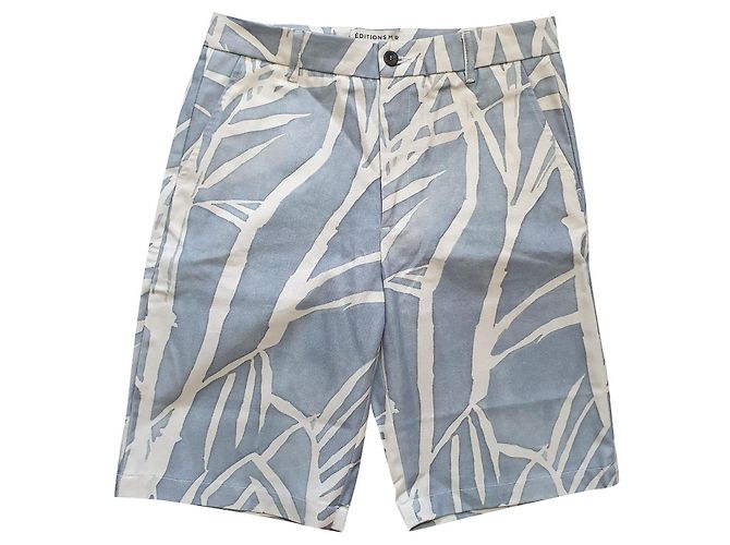 Autre Marque Editions M.R Bermuda Gianni Blau Baumwolle Hose Weiß