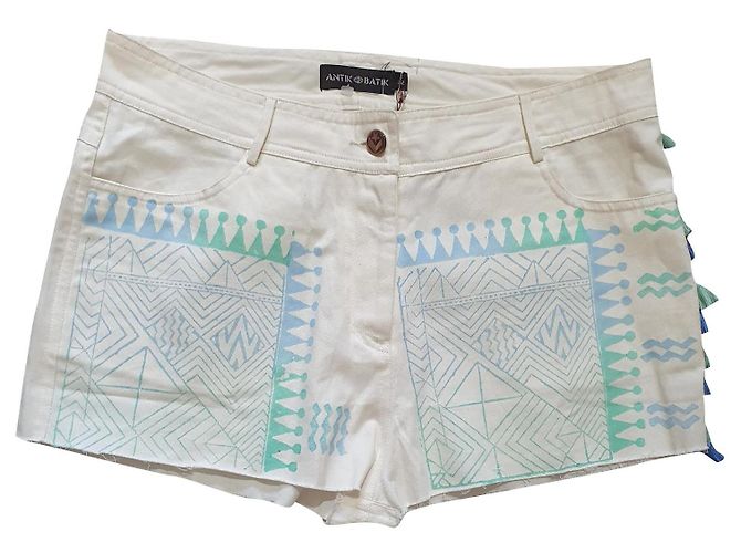 Antik Batik Carlos Shorts Weiß Baumwolle Größe L Mehrfarben