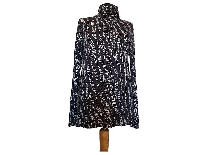Autre Marque Fabienne Chapot Langarm Bluse Dunkelblau Weiß