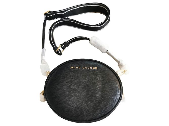 Borsa a tracolla ovale in pelle nera Marc Jacobs Nero