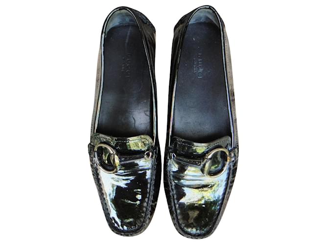 gucci p loafers 37 Perfect condition Black Patent leather  ref.352123