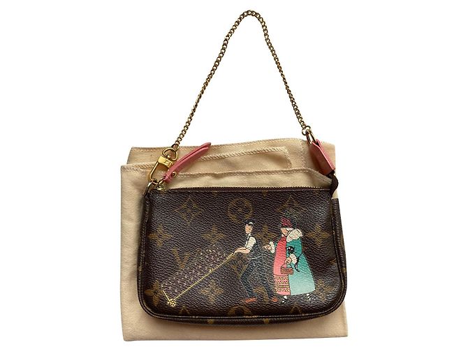 Louis Vuitton Mini Pochette Multicor Couro e Tecido