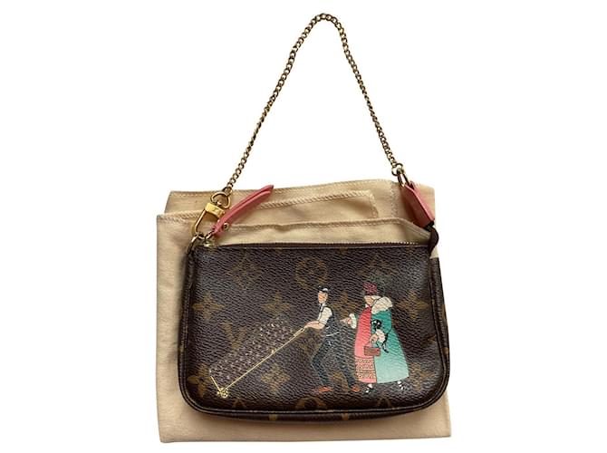 Louis Vuitton Mini Pochette Multicor Couro Lona  ref.352128