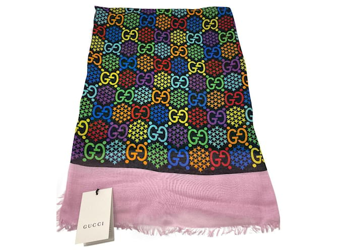 Gucci multicolor GG scarf Multiple colors Cotton  ref.352129